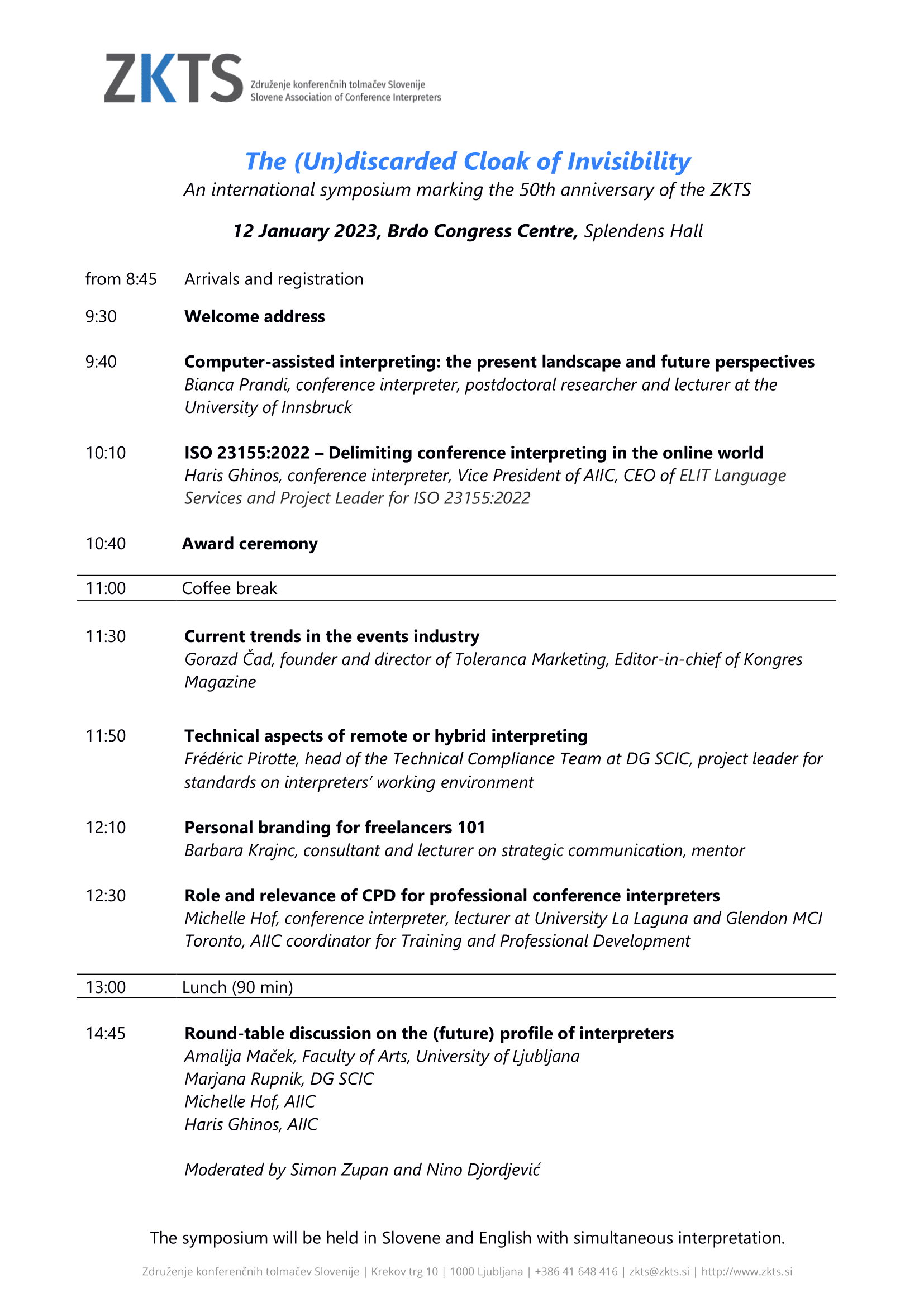 ZKTS50 Programme